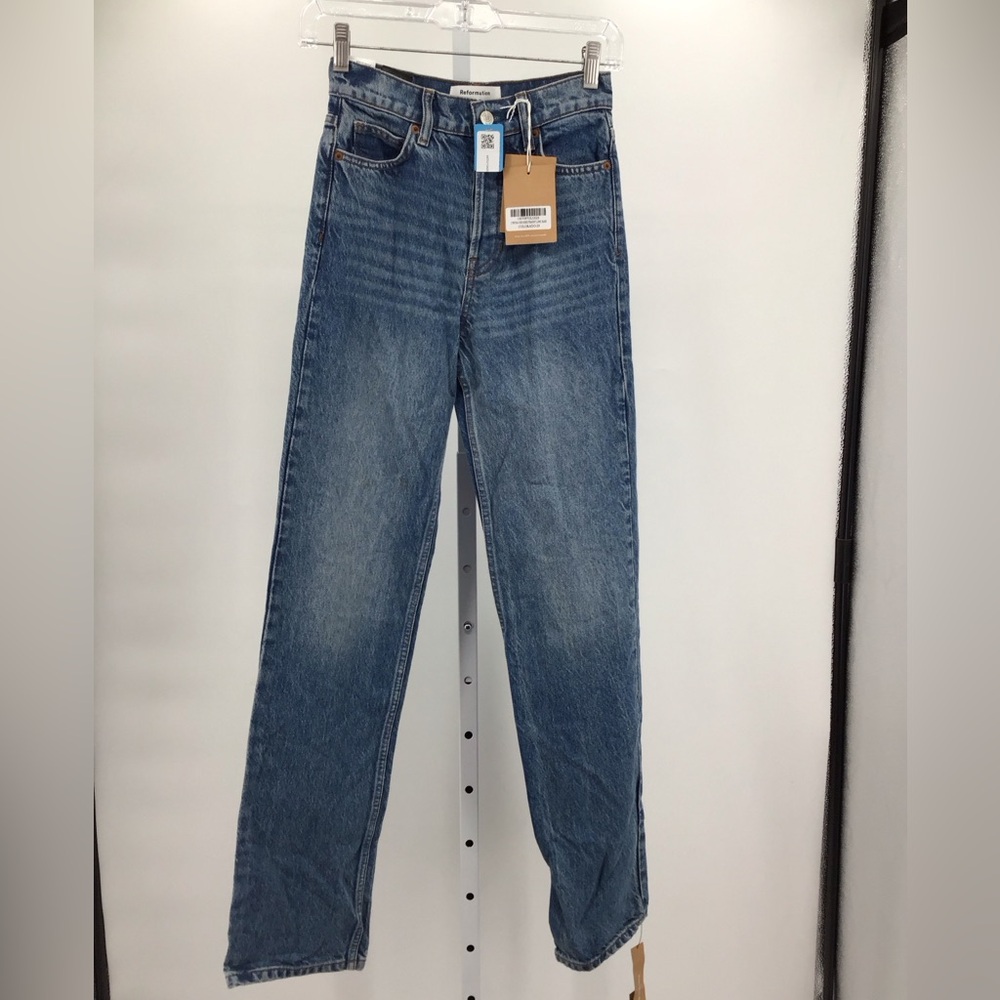 Cynthia High Rise Straight Long Jeans